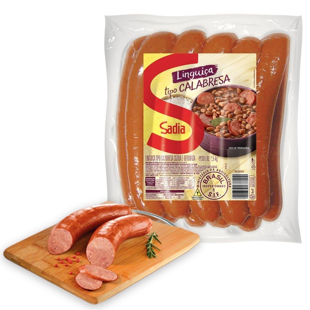 Linguiça Tipo Calabresa Defumada Bandeja Sadia 500G