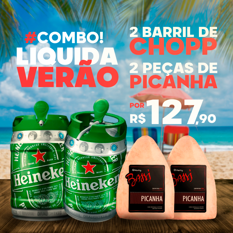Combo Verão 2 Barril de Chopp + 2 Peças de Picanha